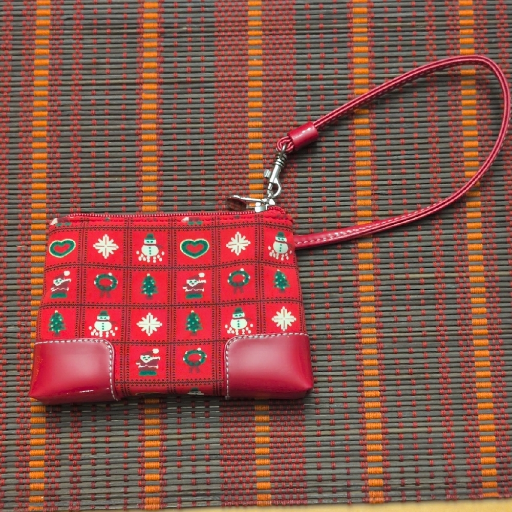 Liz Claiborne Red Festive Wristlet